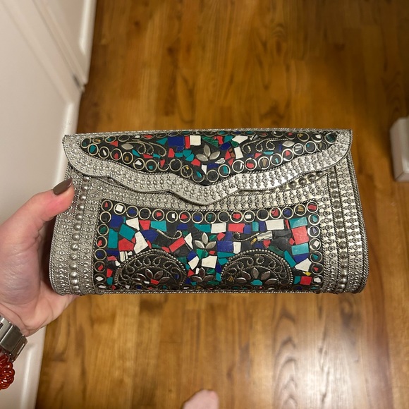 Free People Handbags - Metal & Stone Vintage Crossbody/Clutch